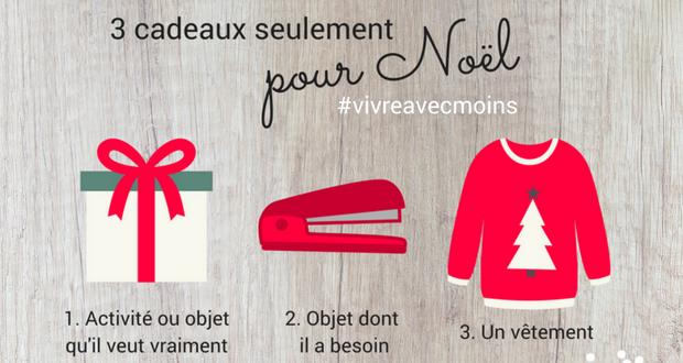 noël minimaliste, 3 cadeaux à offrir, enfant